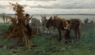 Boys Herding Donkeys by Willem Maris